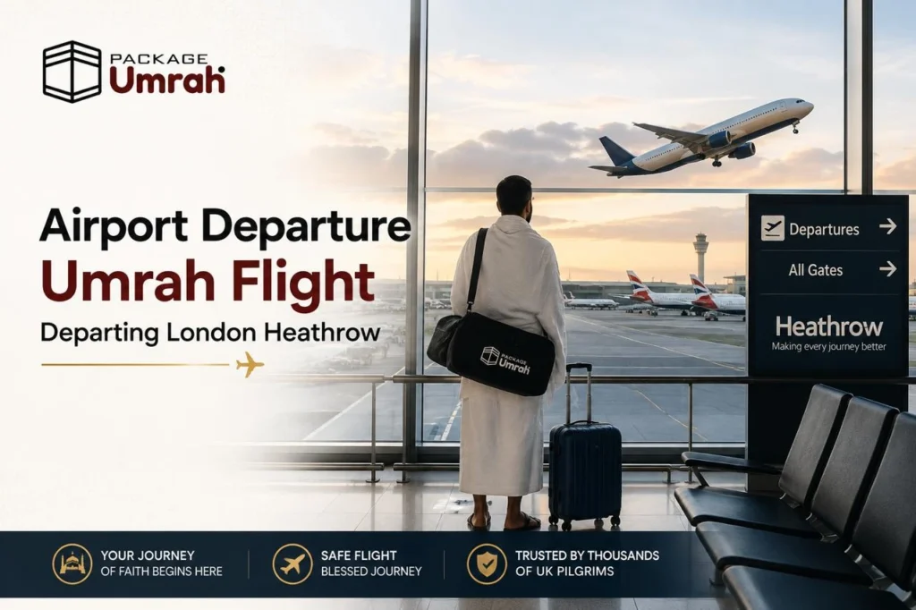 Umrah flight departing London Heathrow